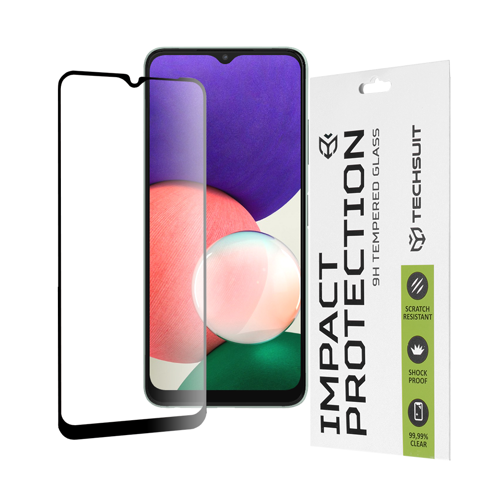 Techsuit 111D Full Cover / celopolepené tvrdené sklo - Samsung Galaxy A22 5G - Čierna
