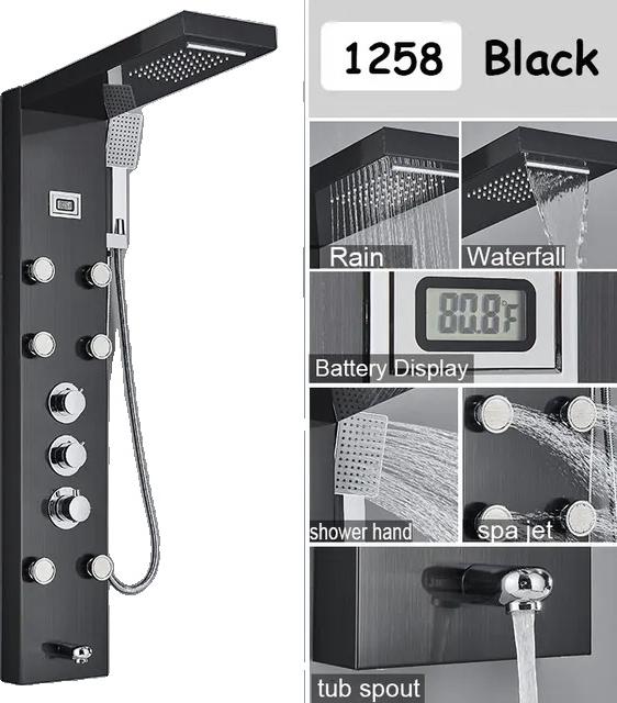 Duschpaneelarmatur, Thermostatsteuerung, SPA-Massagestrahl