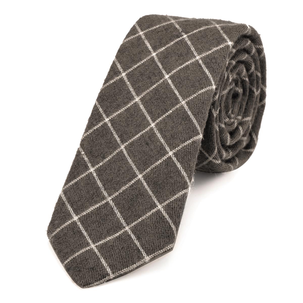 Krawatte 6 cm kariert braun Herren DonDon