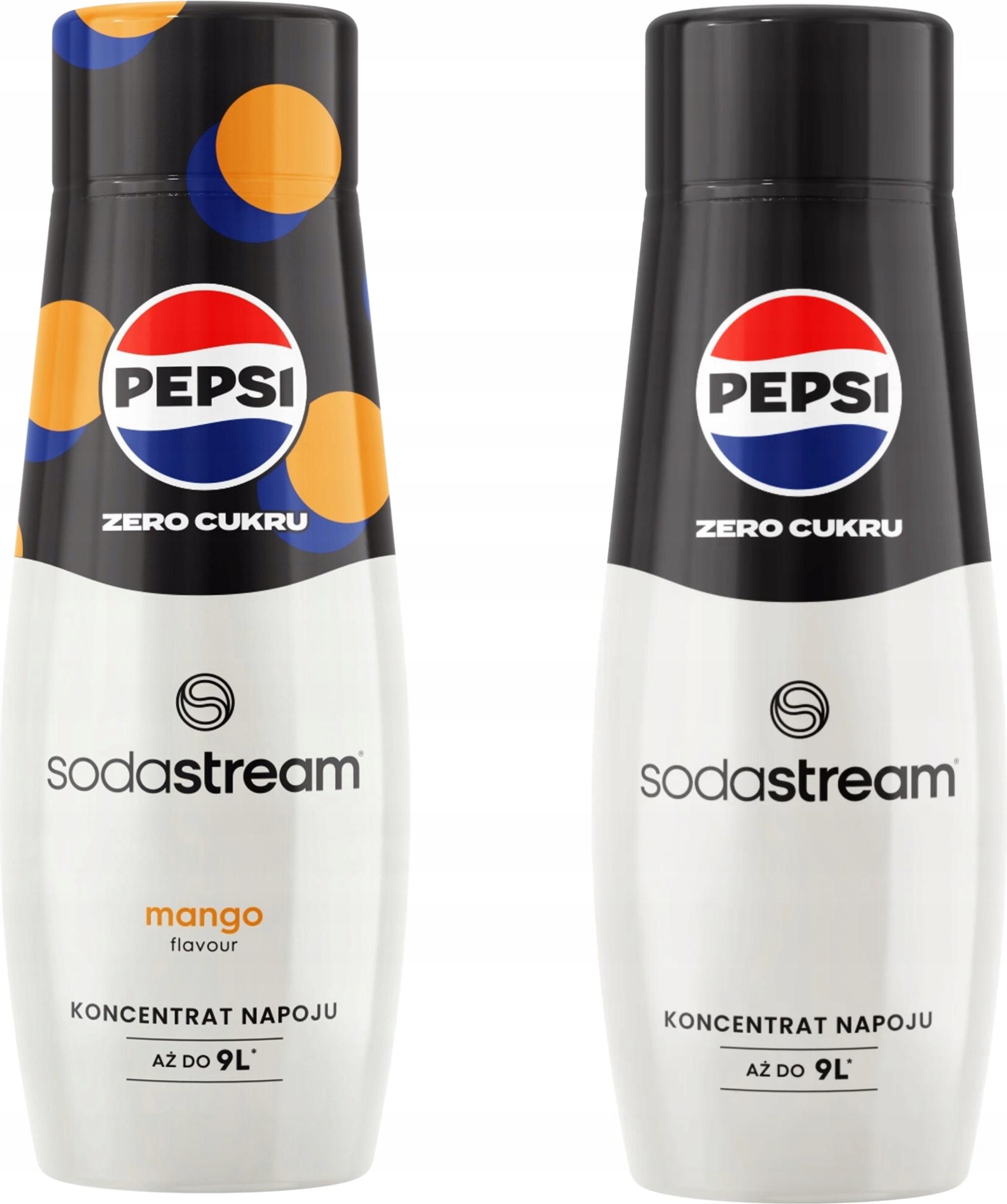 Sada s 2 koncentráty a sirupmi. Sodastream Pepsi MAX Mango + Pepsi Max Zero