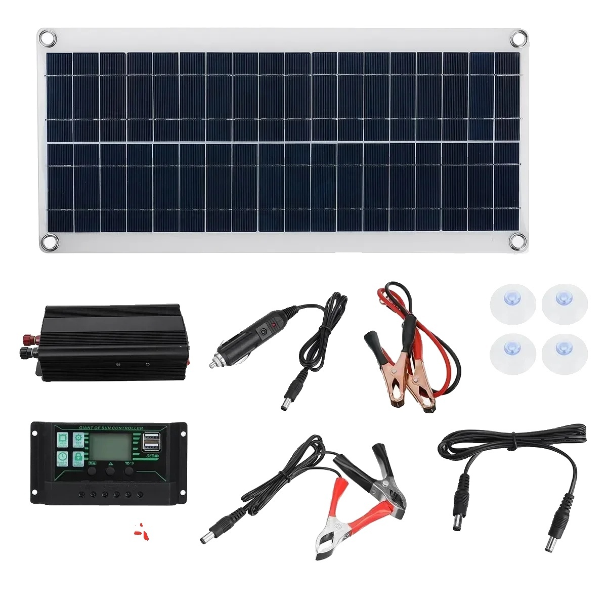 1000W solárny panelový systém, 12V výstup, IP67 vodotesný, 100A sada