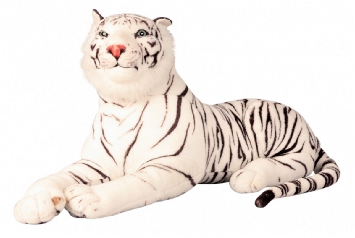 Plüschtier Tiger 24 cm weiss Plüschtiger Stofftiger Plüsch Raubkatze gross 