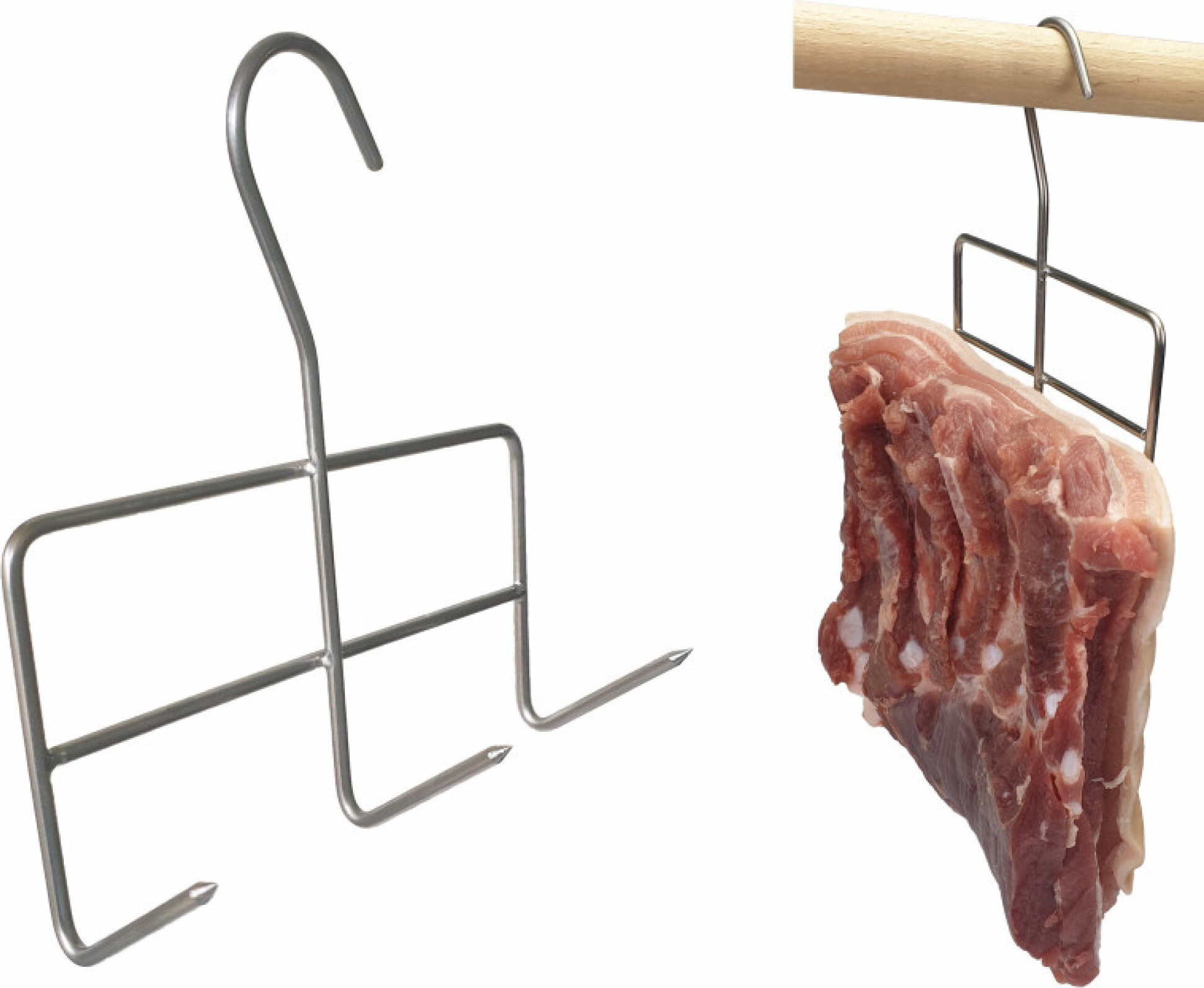 Alcofermbrew 5 x Edelstahl-Haken zum Räuchern Großer Fleischstücke, Räucherhaken für Fleisch und Fisch