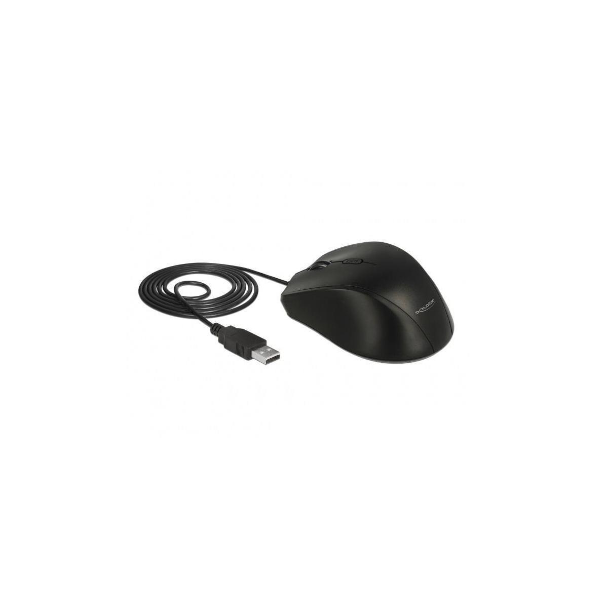 MAUS ergonomisch optisch 5-Tasten Linkshänder USB-A Delock 12548