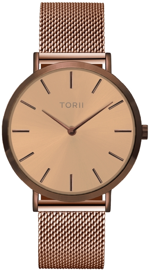 Armbanduhr für Damen TORII D38RM.RD aus rosa Gold, klassische Mode.