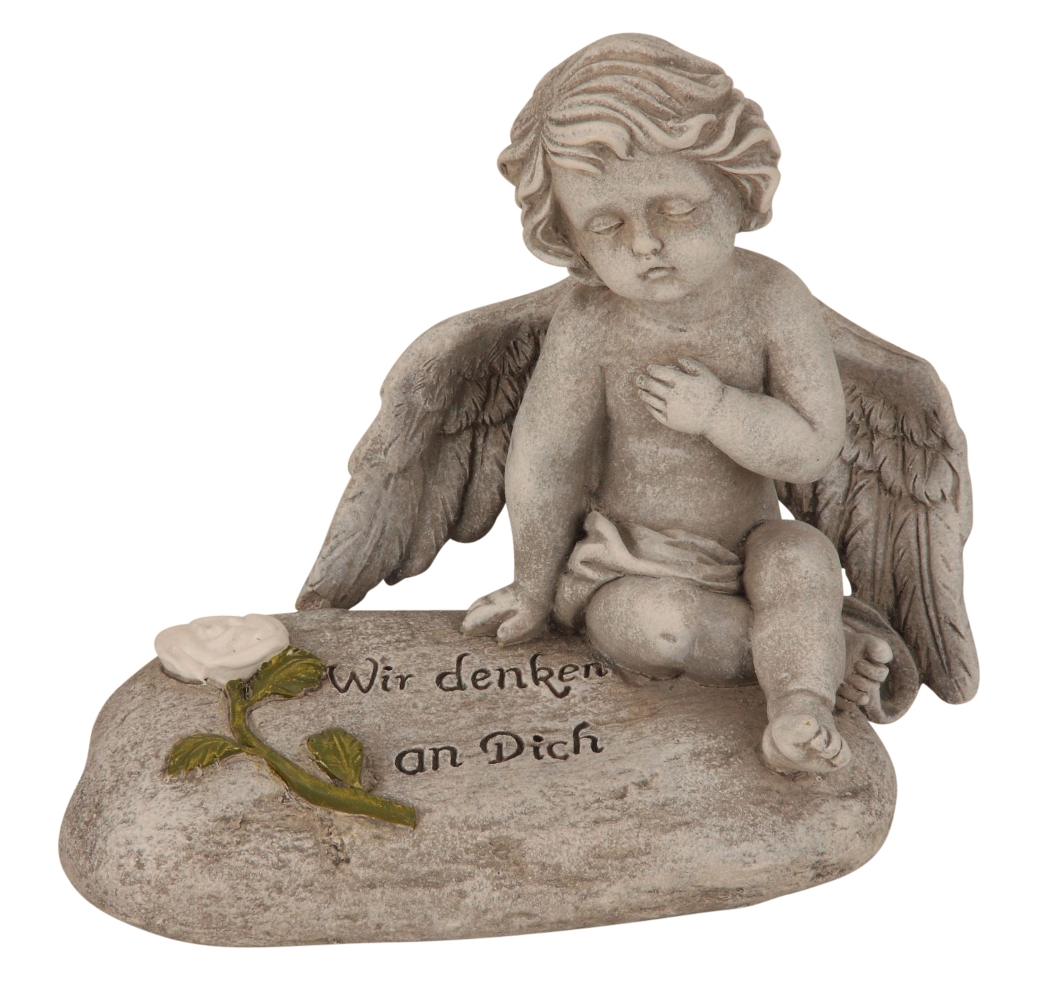 MF Gedenkengel auf Spruchstein Wir denken an Dich 16x17 cm