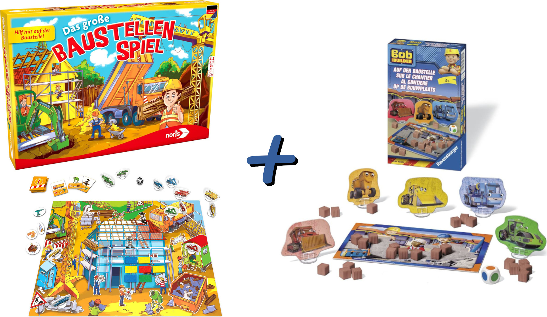 Ravensburger Spielverlag Baustellenspiel 2er Set: Das große Baustellenspiel + Bob der Baumeister: Auf der Baustelle
