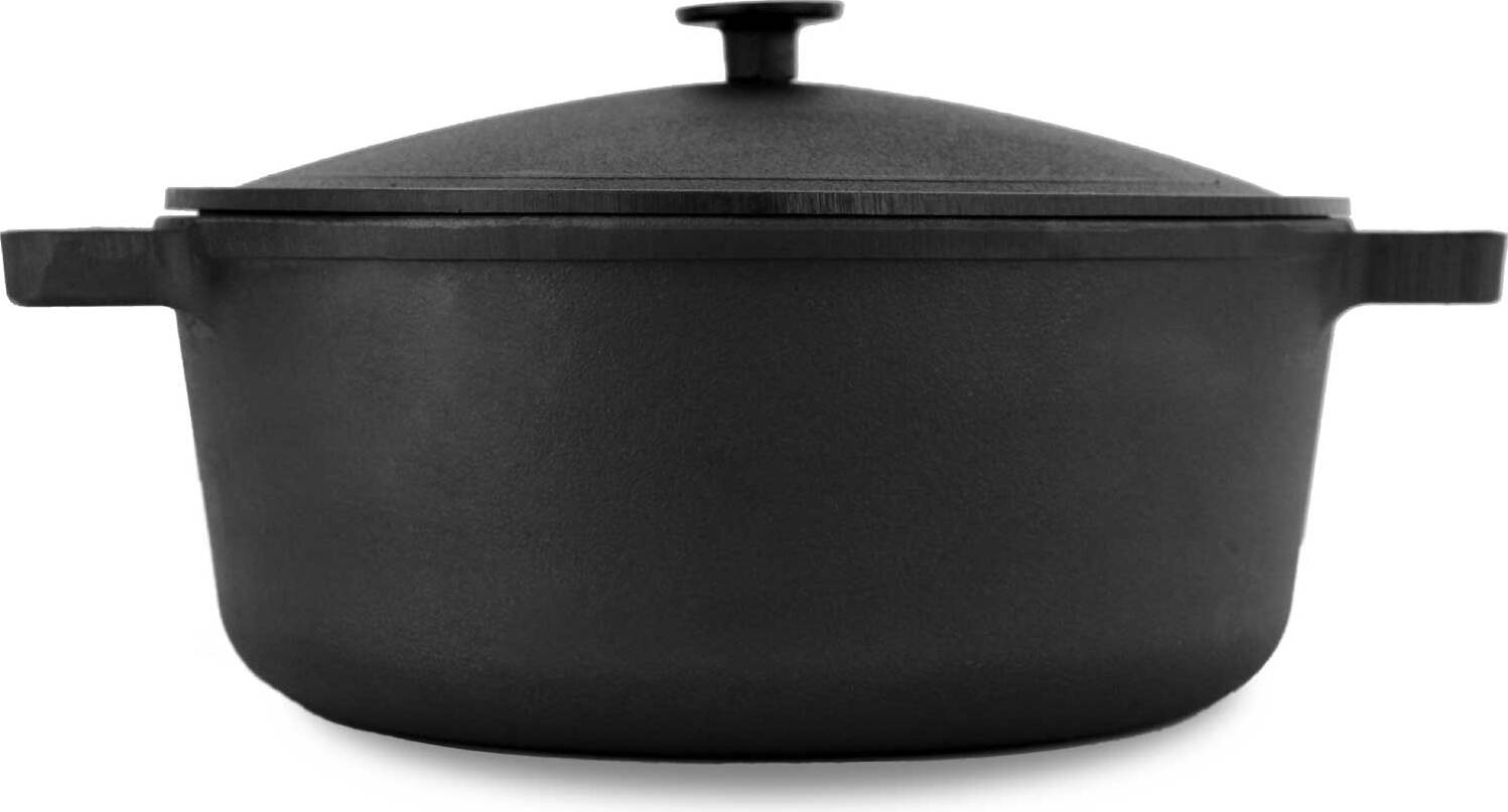 Brizoll 6L Ø28cm Gusseisen Topf mit Deckel aus Gusseisen Gusseisentopf Brotbacken Kochtopf BZ - P-6L-1