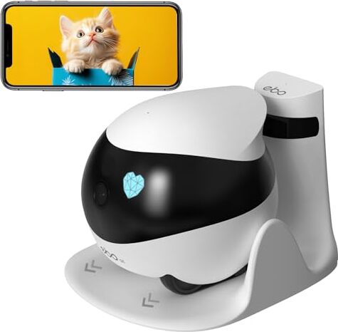 Enabot bezdrôtová vnútorná bezpečnostná kamera, 1080P Pet kamery, pohyblivá samonabíjacia kamera Dome, Wi-Fi IP s 2-cestným zvukom, IR nočné videnie,