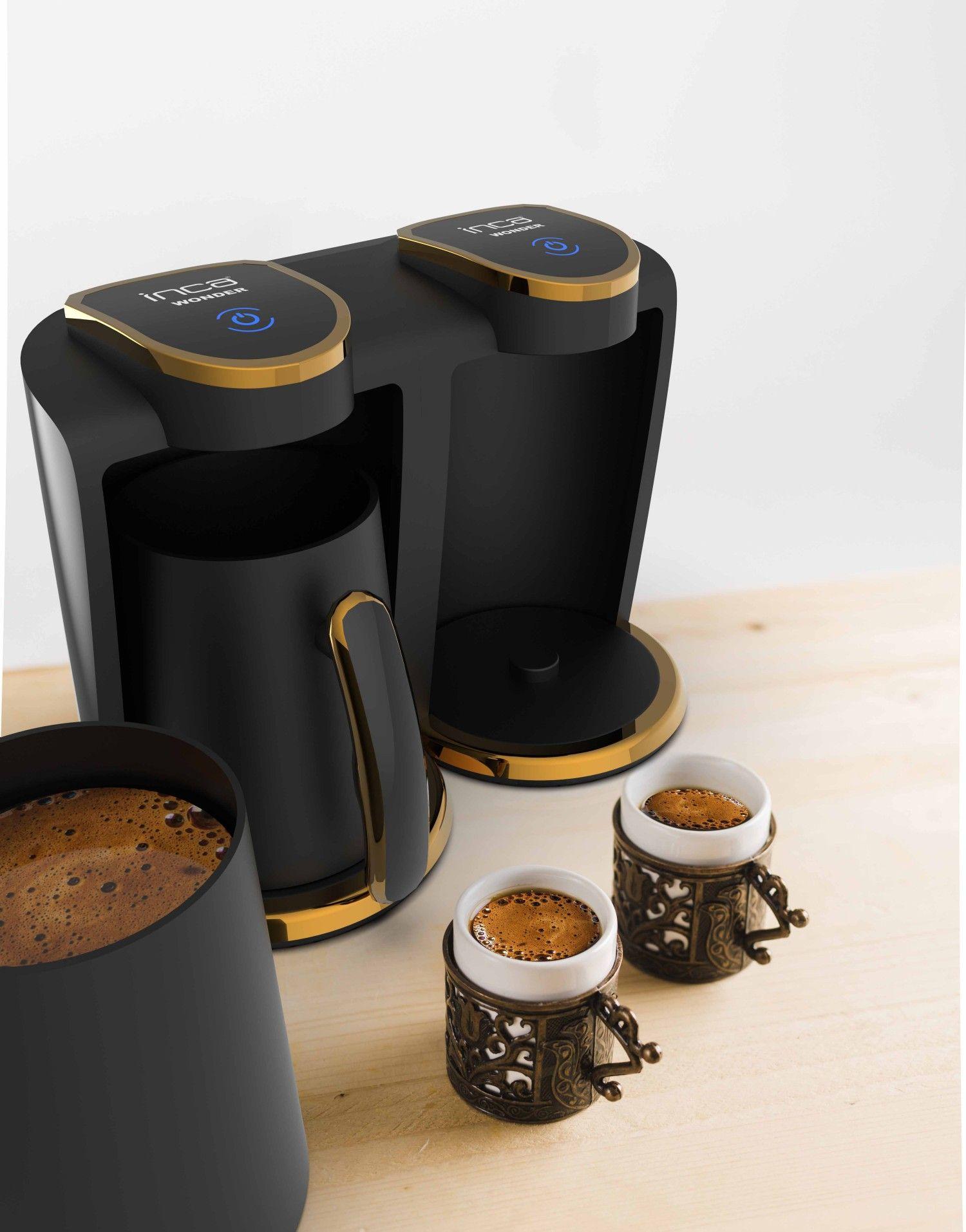 Inca IKM-02, Kávovar na tureckú kávu, 0,25 L, Mletá káva, 400 W, Čierna, Zlato