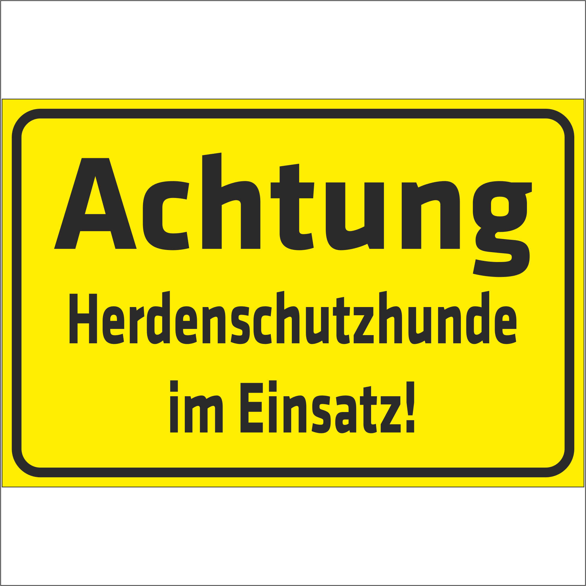INDIGOS UG - Aufkleber - Sicherheit - Warnung - Achtung - Herdenschutzhunde im Einsatz! - 400x300 mm Sticker-KPI-0006-AUF-40x30-costum