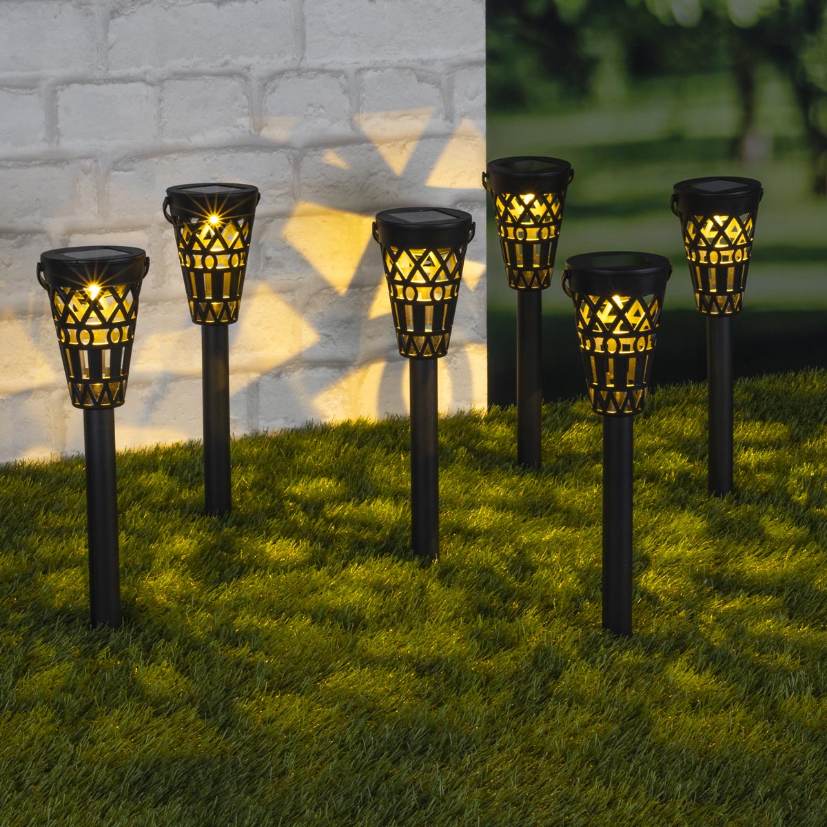 HI LED Solar Schattenlampe 6er Set