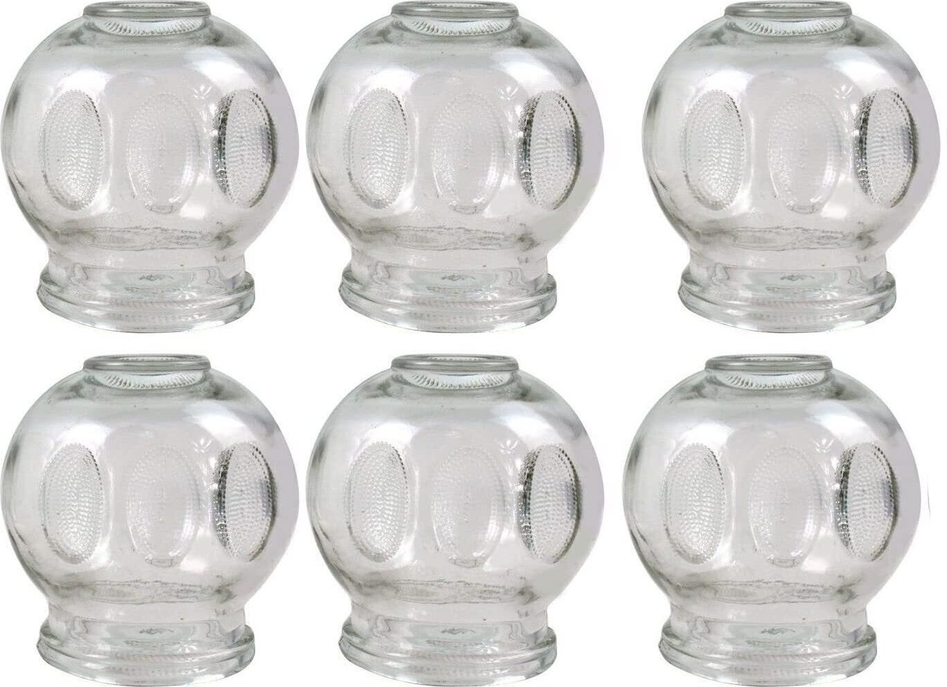 Rukauf 6er SET Schröpfglas Extra Groß HQ XXL, ø 8 cm Höhe 9 cm Öffnungsinnendurchmesser ca. 5,5cm Ideal für blutiges Schröpfen. Schröpfen aus Glas (Feuerschröpfen) Vakuum Massage / Glass Cupping Dia 8 cm / Finger Schröpfen aus Glas