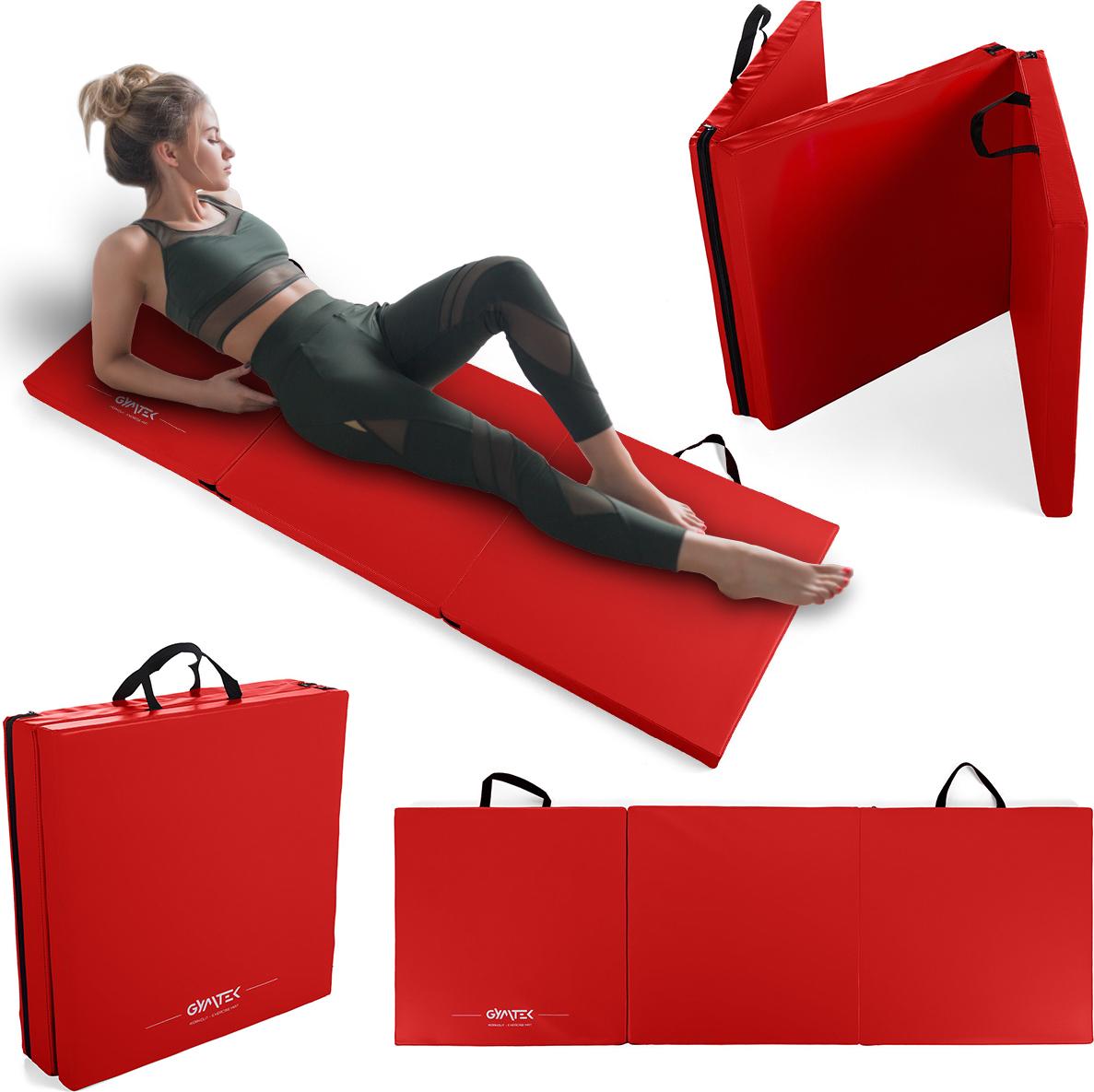 Gymtek® Klappbare Gymnastikmatte Sportmatte Kampfsportmatte Trainingsmatte - 180x60 cm - Gymnastik, Yoga, Judo, Karate, Fitness, Pilates, Kampfsport V378924