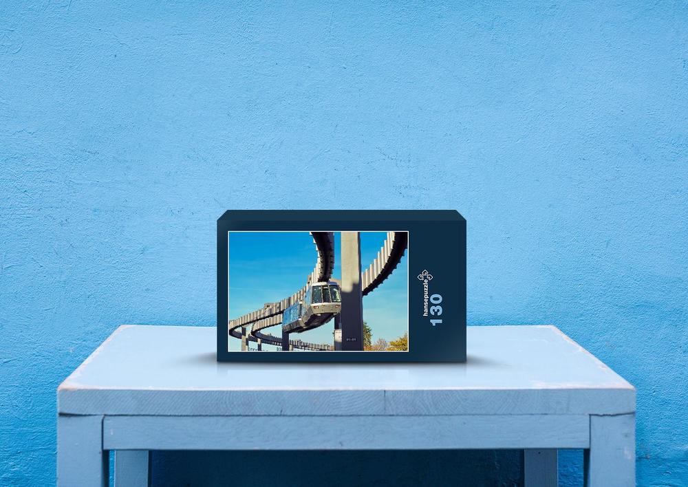 hansepuzzle 63060 - Schwebebahn Puzzle, 130 Teile, Wissenschaft, 28,7 x 20,0cm mit hochwertiger Aufbewahrung, Kartonbox & Beutel 53060