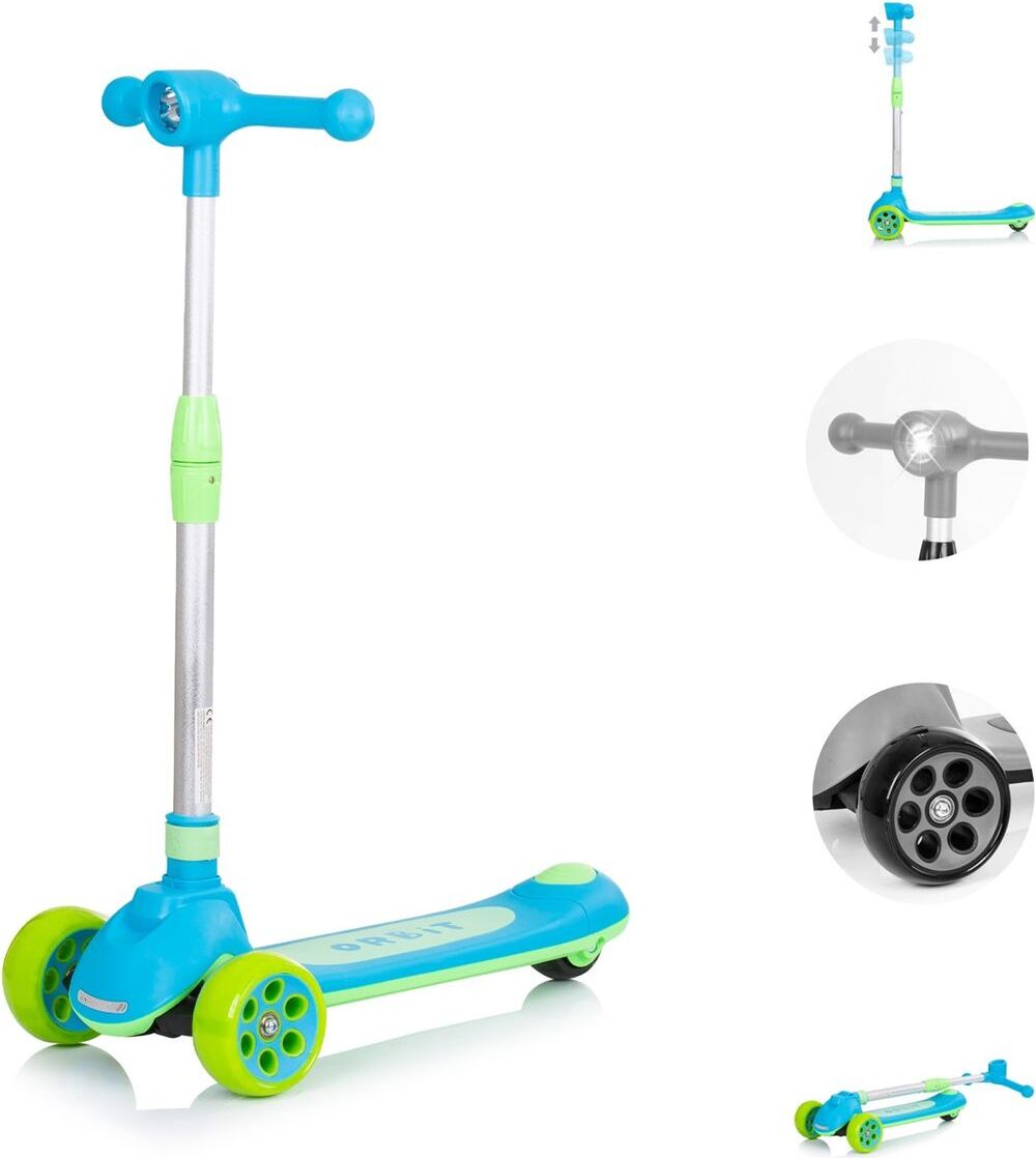 Chipolino Kinderroller Orbit 3 LED-Räder Bremse Lenker höhenverstellbar klappbar blau DSORB0231BL