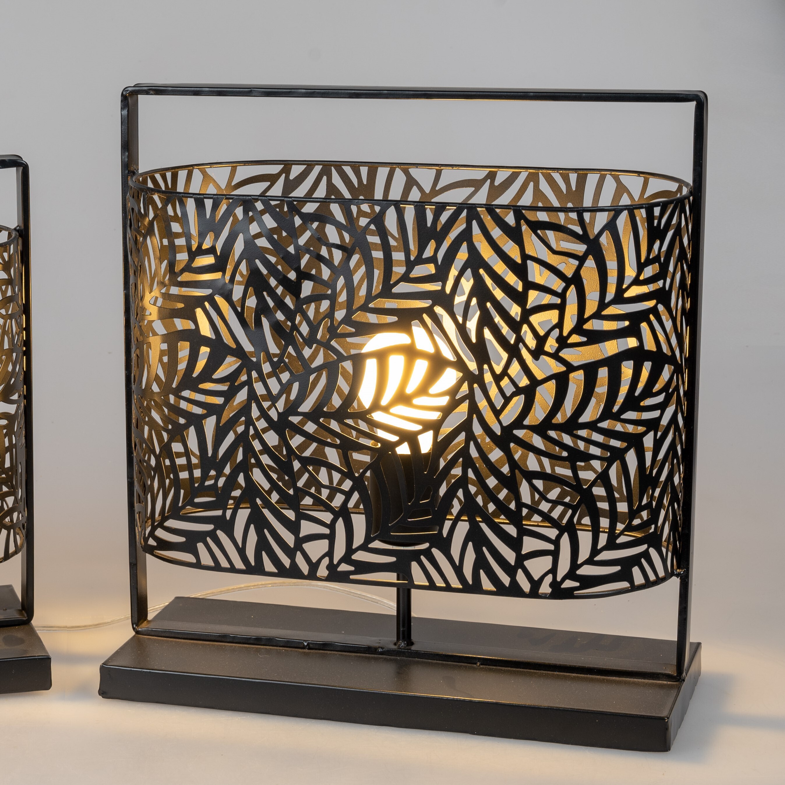 Tischlampe, Leuchte BLÄTTER 35x37cm matt schwarz aus Metall Formano WA 658517