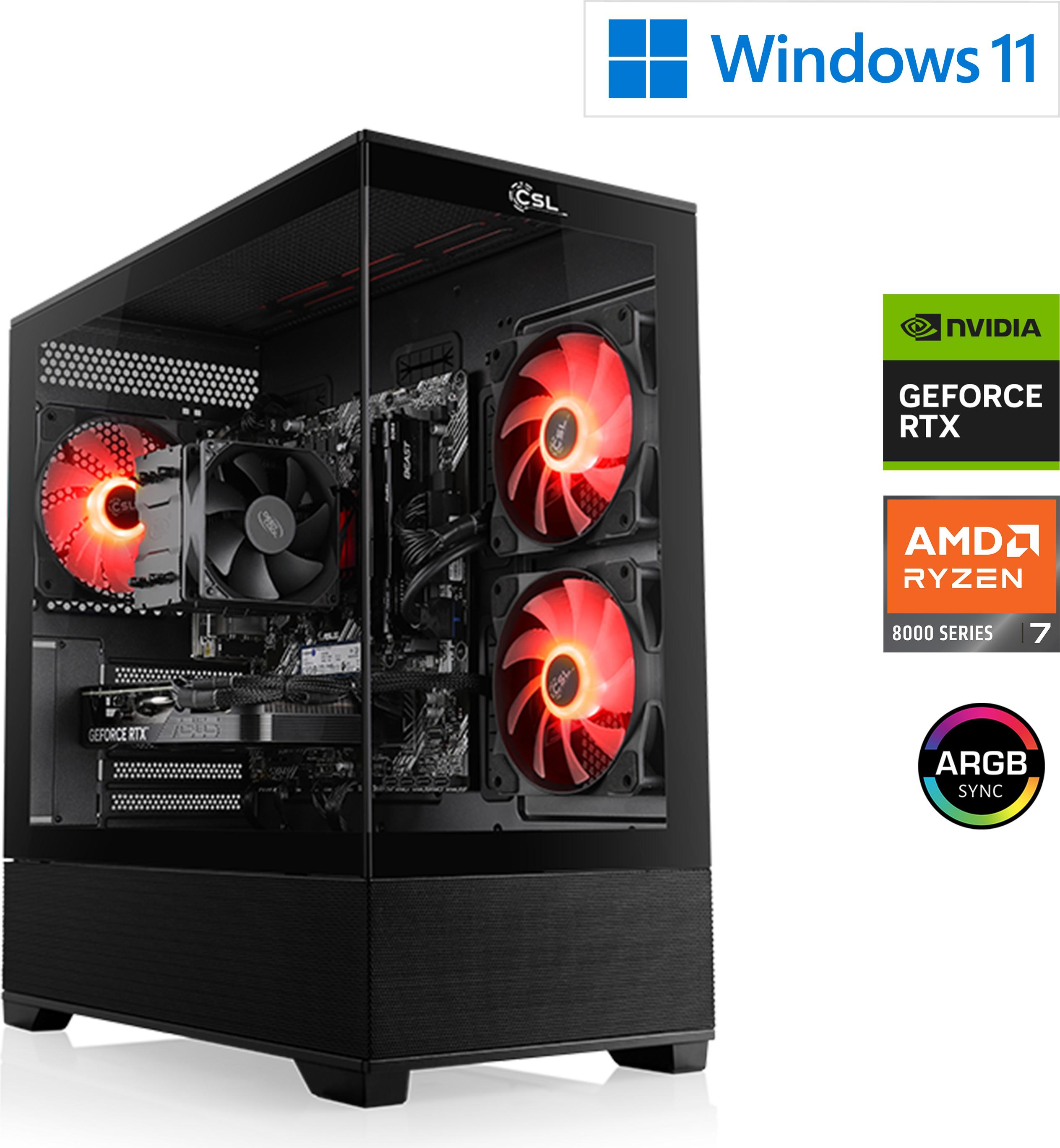 Gaming PC M12770H / AMD Ryzen 7 8700F, 8x 4100 MHz / NVIDIA RTX5060 / 16 Go DDR5 RAM / M.2 SSD 1000 GB - Windows 11 Home