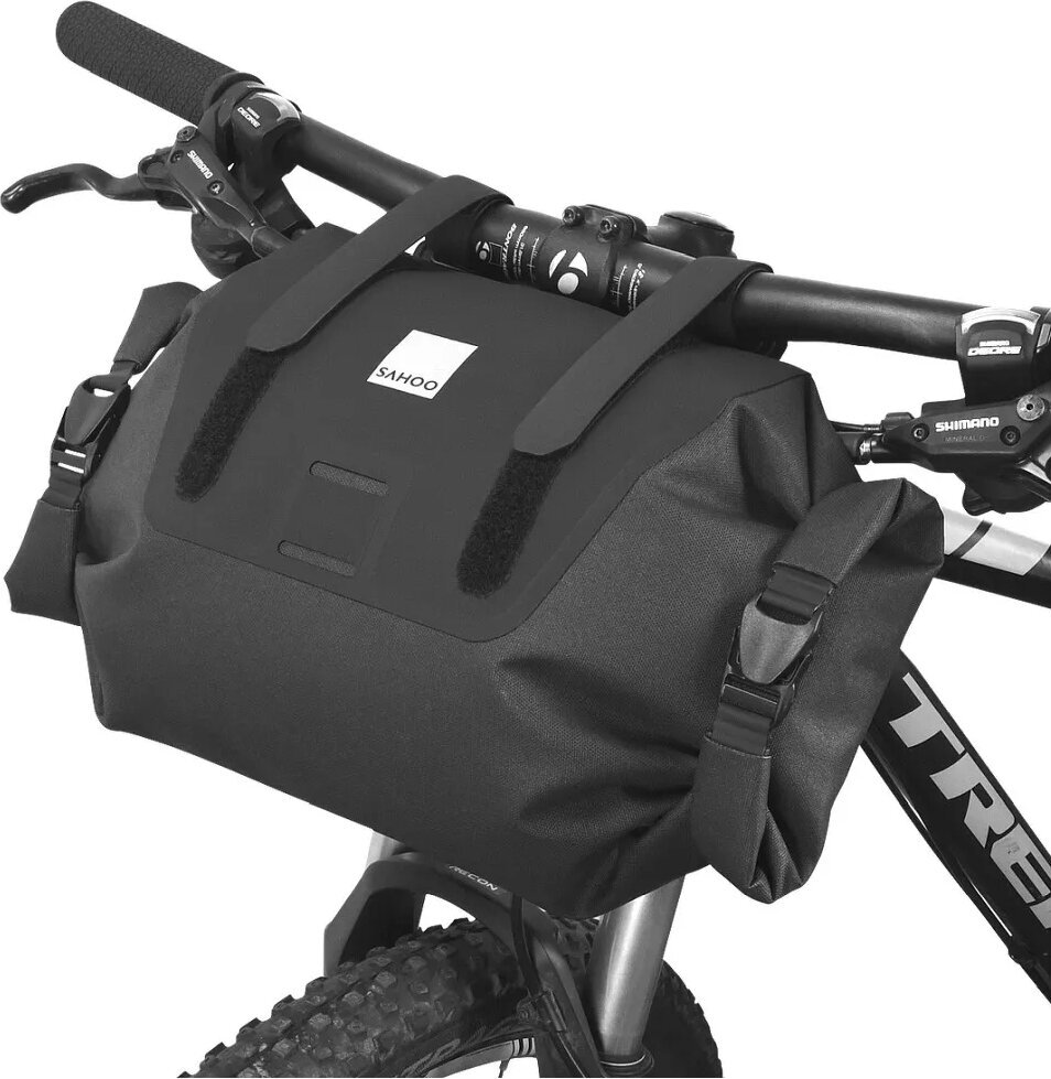 SAHOO 7L Fahrradtasche auf Rad mit Reiverschluss wasserdicht Lenker-Tasche schwarz 112030