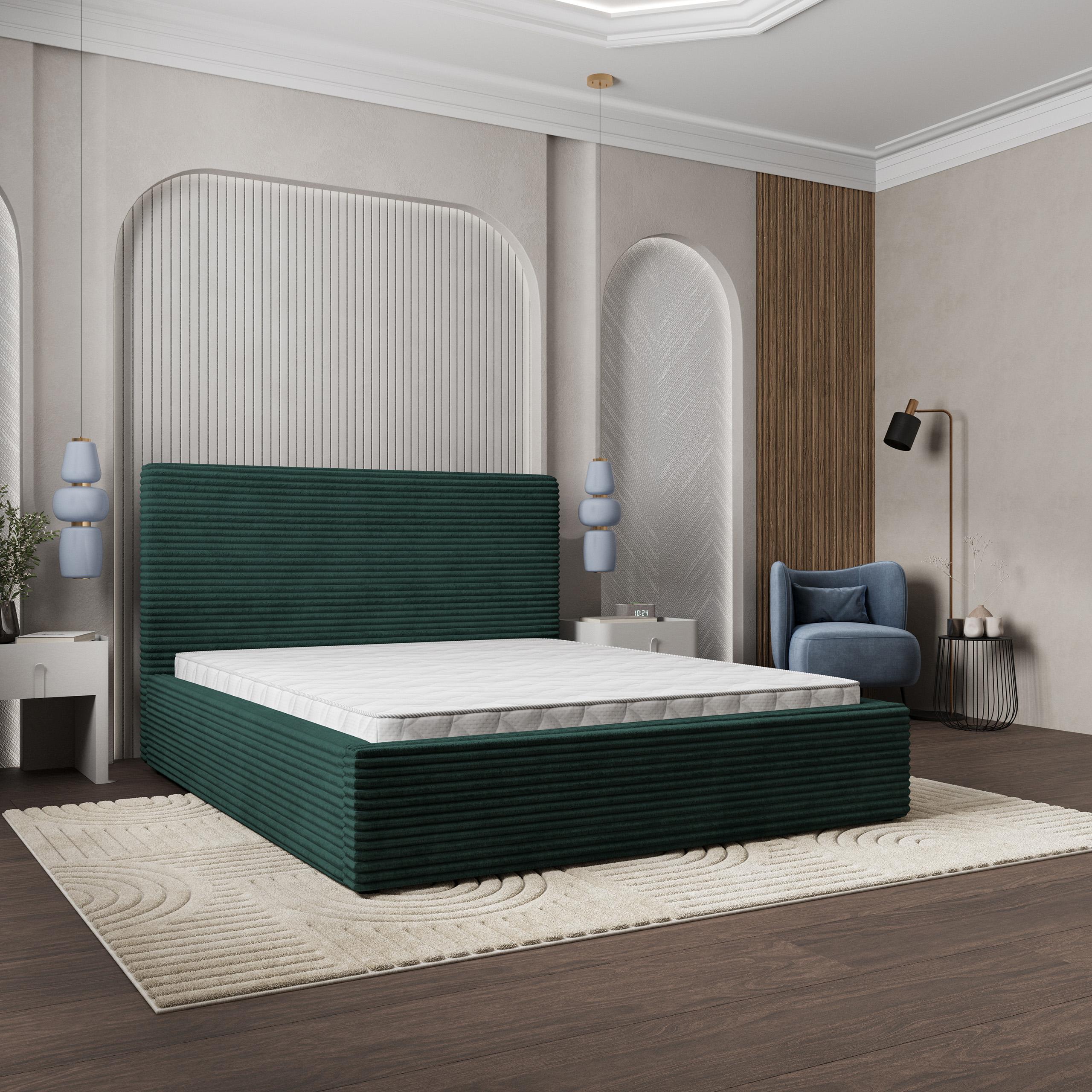 Masseno Polsterbett MIRETTI 180x200 cm, Polsterbett mit Bettkästen -Grün, TILIA 39 MIRETTI 180X200 CM TILIA 39