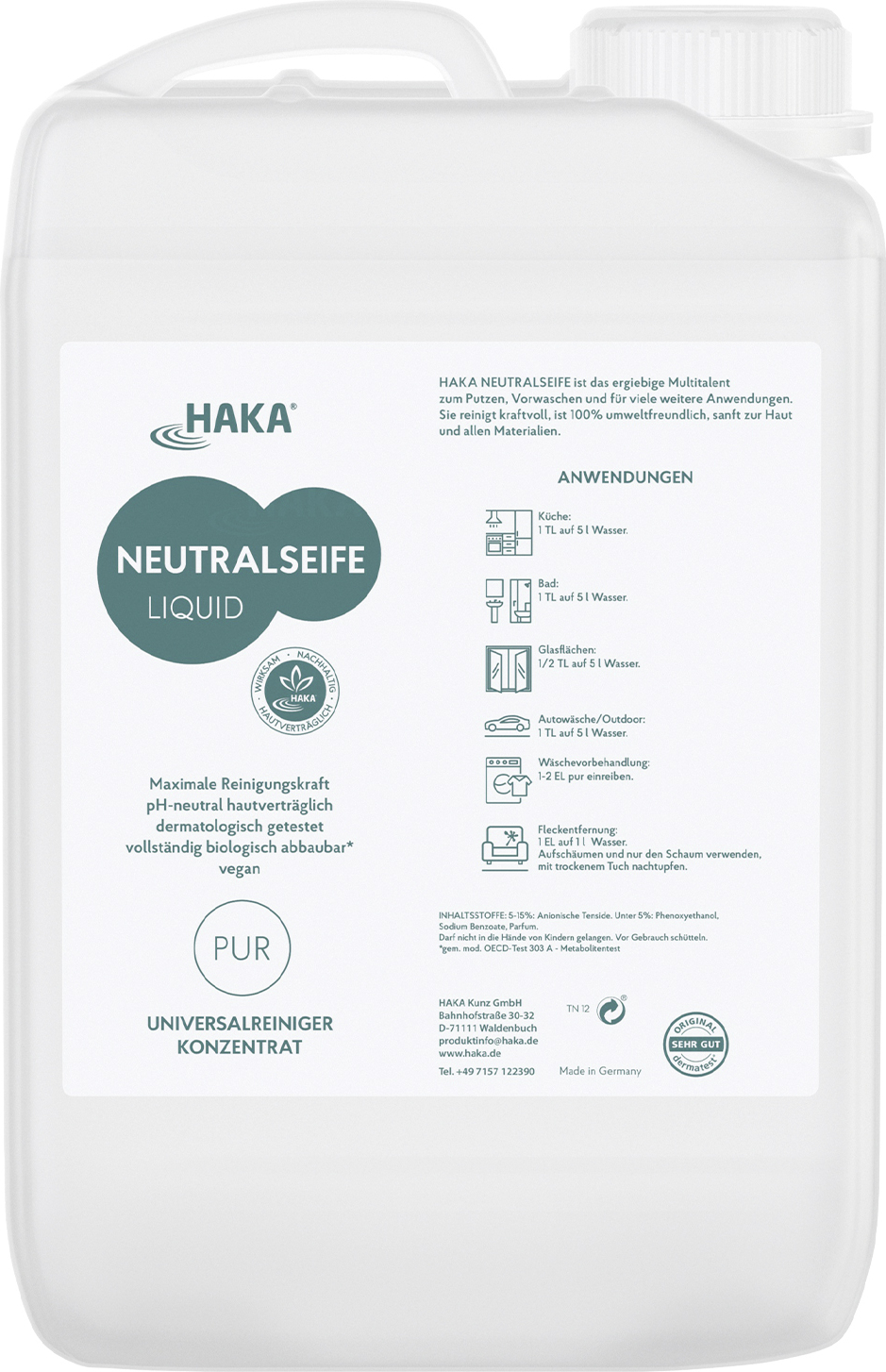HAKA Kunz Neutralseife Liquid Pur 3 Liter Nachfüllkanister