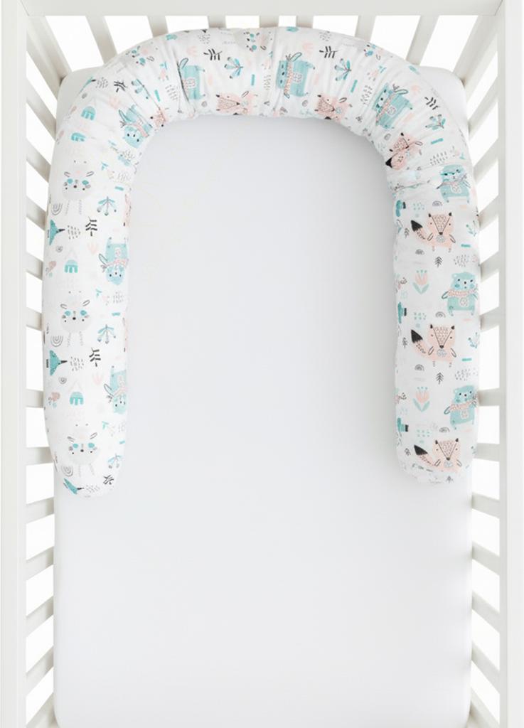 BabyUniverse Minky Kissen-Roller-Kinderbettumrandung 200 cm - Pastellfarben