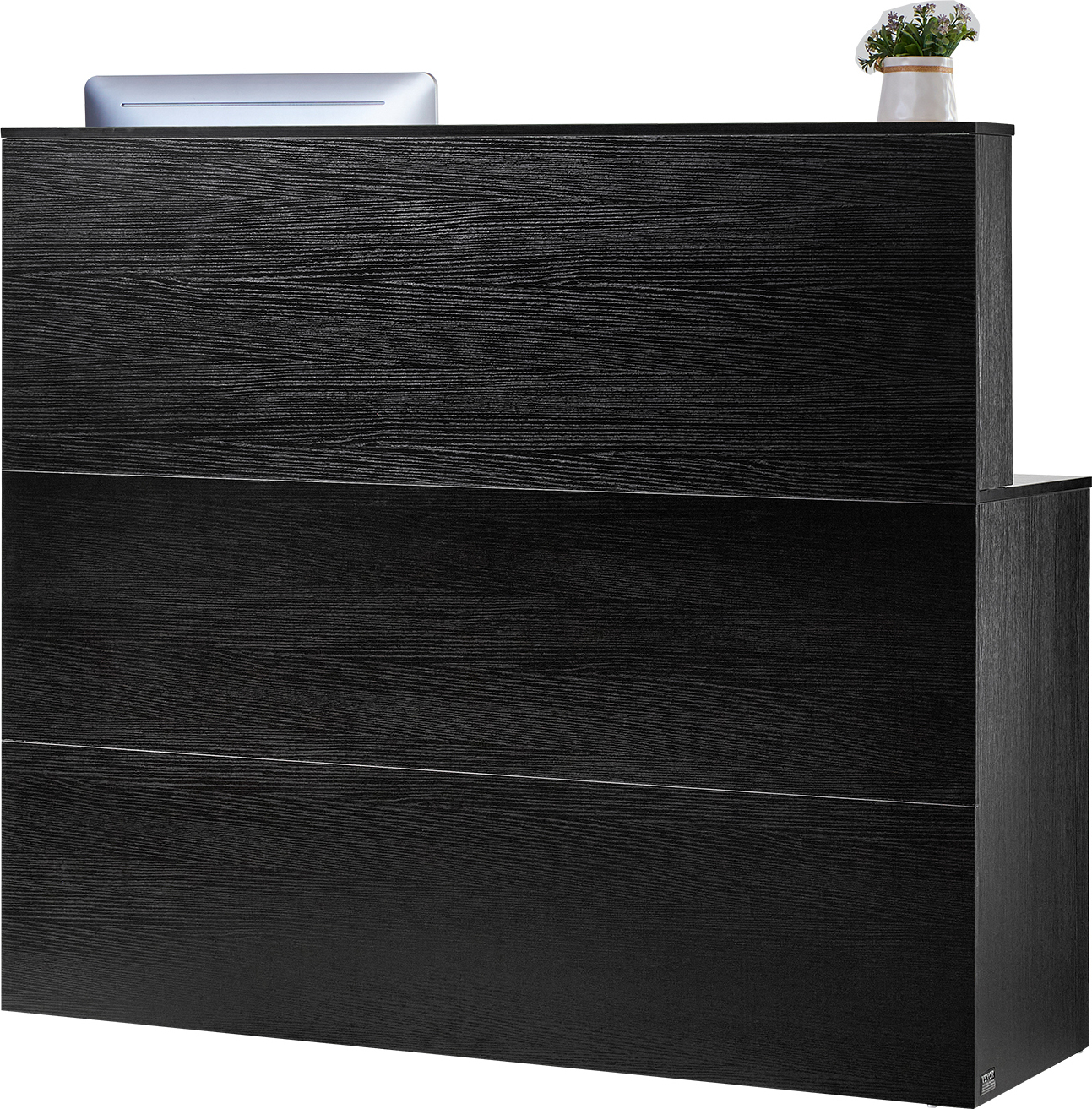 SucceBuy Empfangstresen in Schwarz, 140 cm, für Rezeptionen