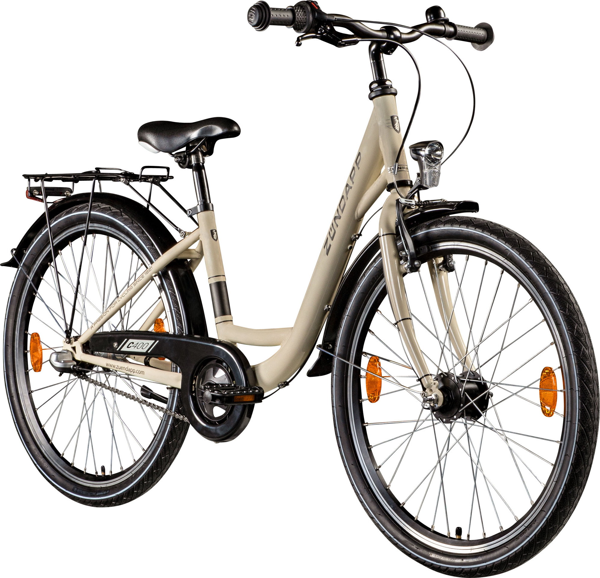 Zündapp C400 Jugendfahrrad 24 Zoll Fahrrad ab 130-145 cm 3 Gang Tiefeinsteiger beige