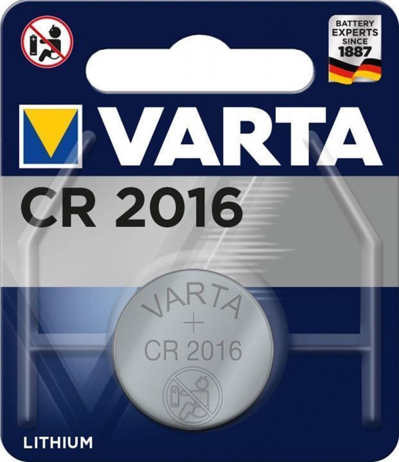 Batteria-VARTA -CR2016-confezione-2-pile-in-Litio-a-Bottone-Piatta-Specialistica-3-Volts-Diametro-20mm-Altezza-1,6mm