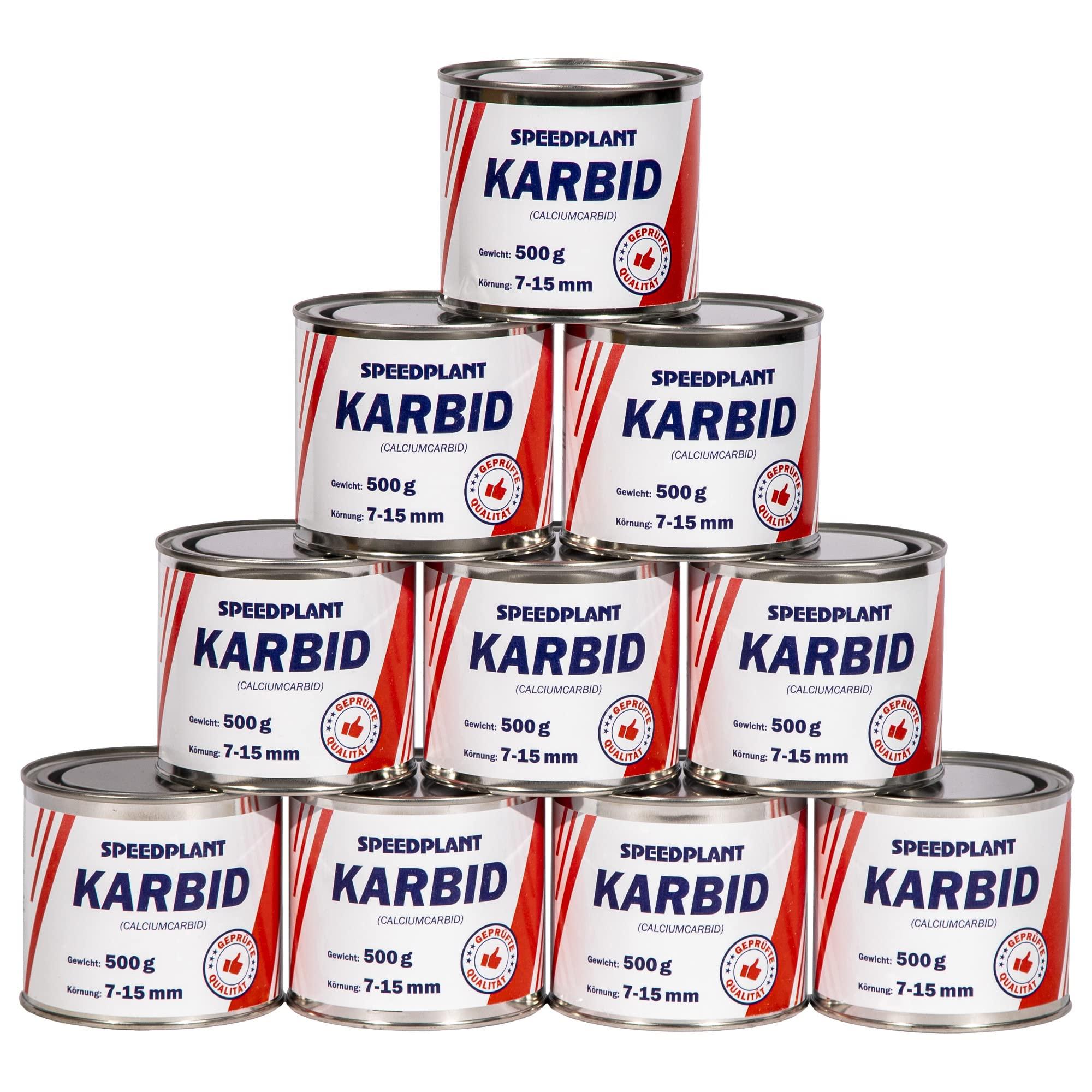 Speedplant Karbid 5 kg (10x 500g) - Carbid Kabit Kabitt karbitt Karbit Karbidkleine Körnung 7-15mm - 10 Dosen