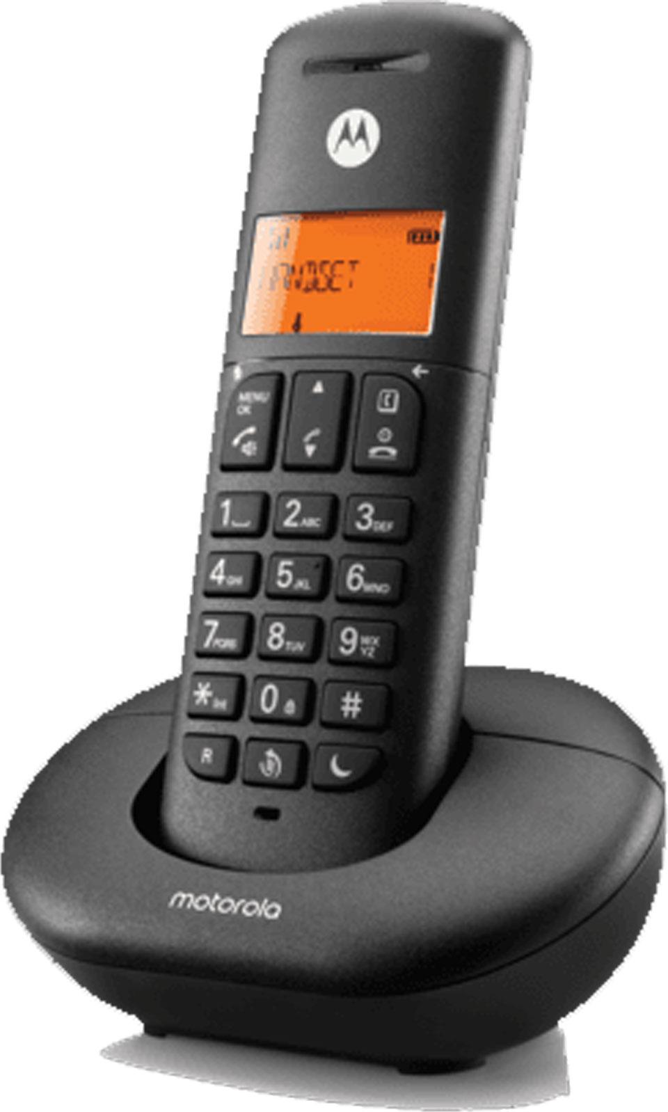 Motorola E201 DECT-Telefon Anrufer-Identifikation Schwarz 107E201