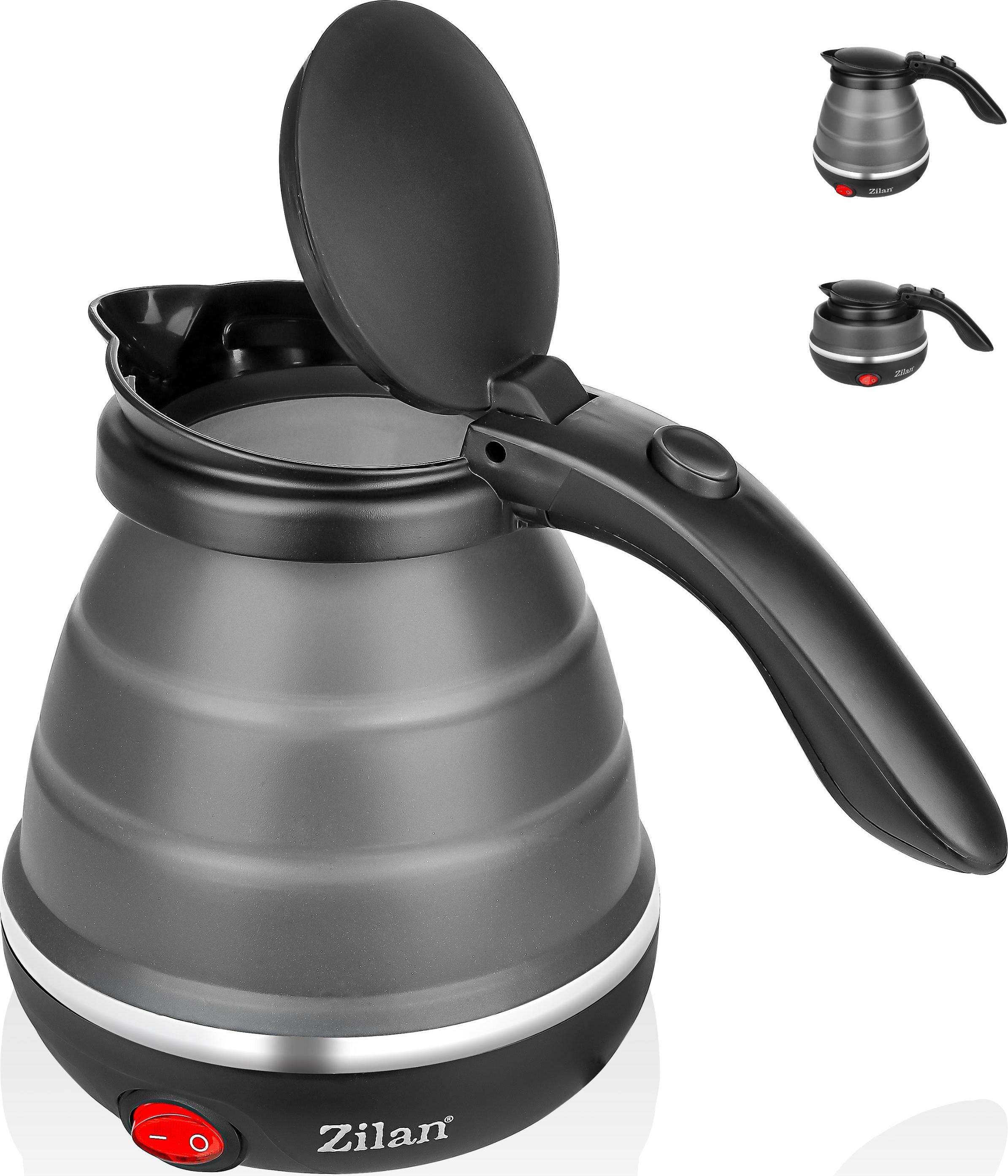 Zilan Reisewasserkocher klein 0,5 Liter Wasserkocher faltbar Miniwasserkocher Tragbarer Mini-Wasserkocher Faltbarer Reise-Wasserkocher Kompakter Mobiler Camping-Wasserkocher ZLN-1986