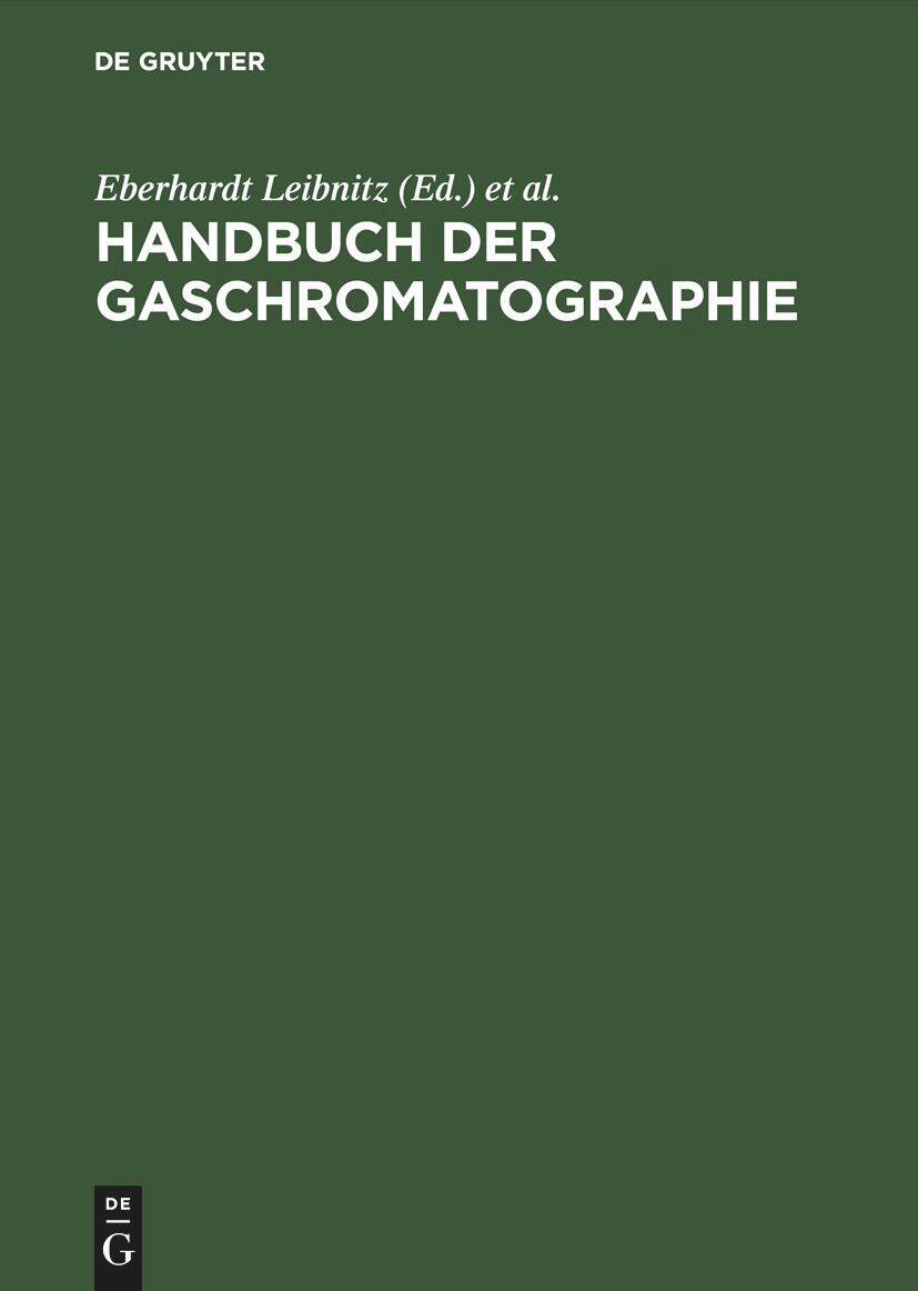 De Gruyter, Mercury Learning And Information Handbuch der Gaschromatographie