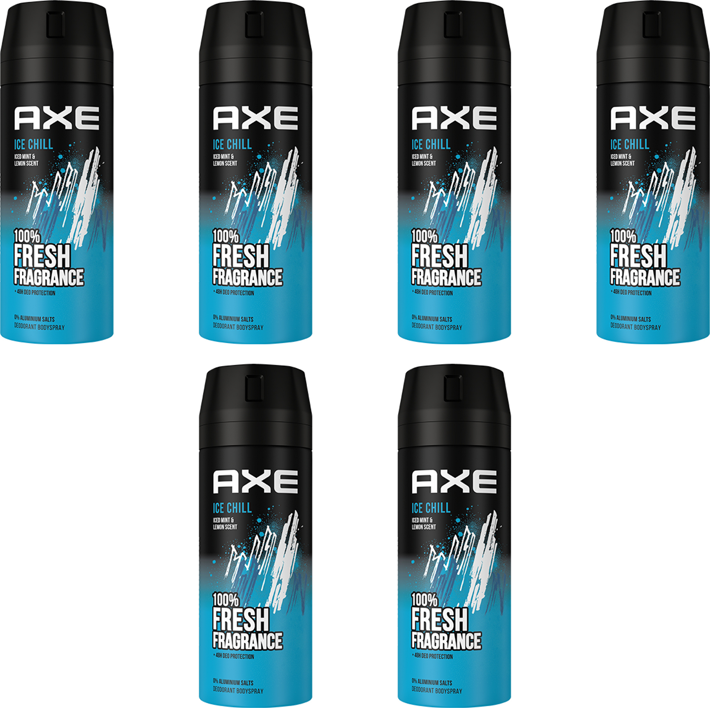 AXE Bodyspray Ice Chill Deo 6x 150ml Deospray Männerdeo ohne Aluminium Deodorant für Herren Männer Men 8710447497319
