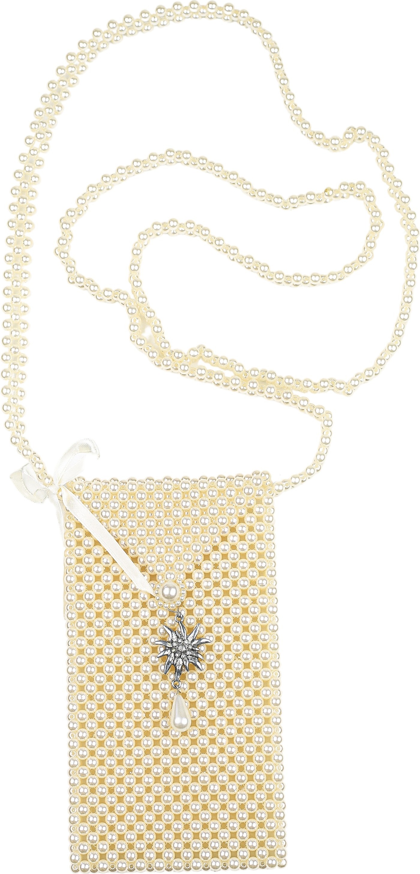 Trachten Täschchen Alpenperle aus hunderten Perlen, mit Edelweiß von Allgäu Rebell