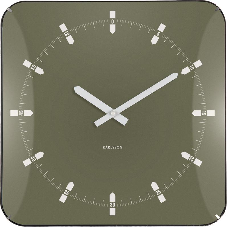 Karlsson – Sucinto Dome Square Wanduhr – Luxusgrün KA6085GR