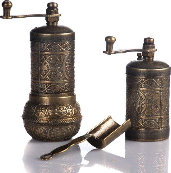 MOOGCO Salz- und Pfeffermühlen Set - Kräutermühle - Pfeffermühle - Kräutermühle - Salz Mühle - Kaffeebohnenschleifer - Kräutermühle Anleitung (AntikGOLD)