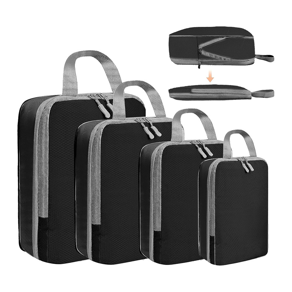 ZREE 4-teiliges Reiseorganisator-Taschenset Komprimierbare Gepäckorganisator-Tasche HG10602