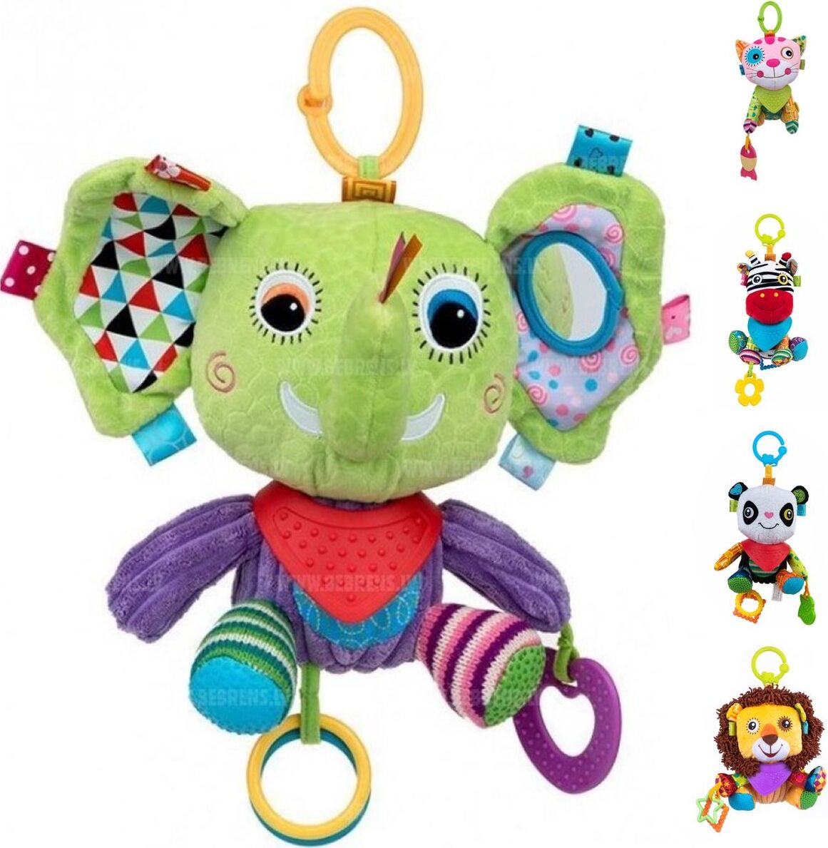 Bali Bazoo Kuscheltier C-Ring Greifling Activity Spielzeug Plüschtier ab Geburt grün 110036