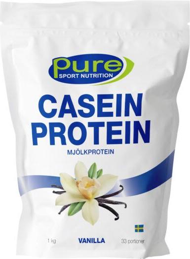 Pure Sport Nutrition Casein — Langsam verdauliches Protein in schwedischer für Nacht-Repair & Muskelaufbau