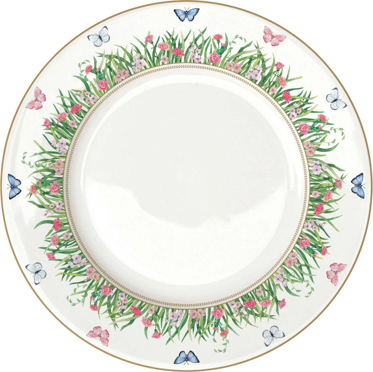 Speiseteller SPRING PARADE Schmetterlinge D. 26,5cm aus Porzellan Easy Life R0942#SPAR