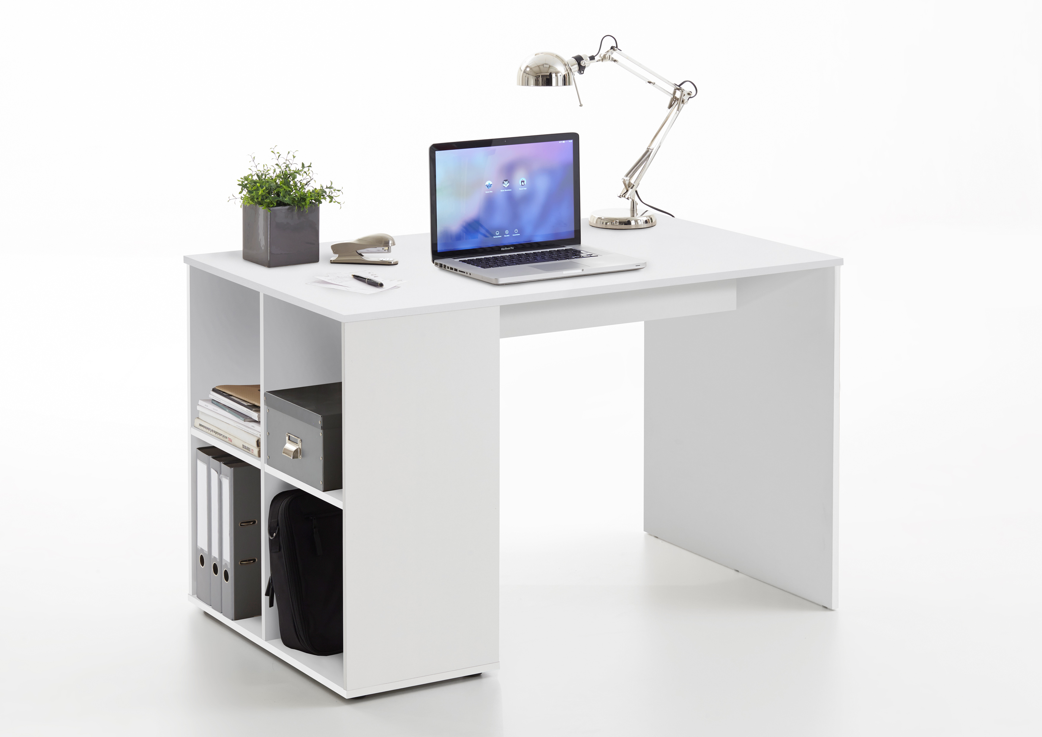 FMD Schreibtisch mit Regal 117×73×75 Cm Betonoptik for sale online 