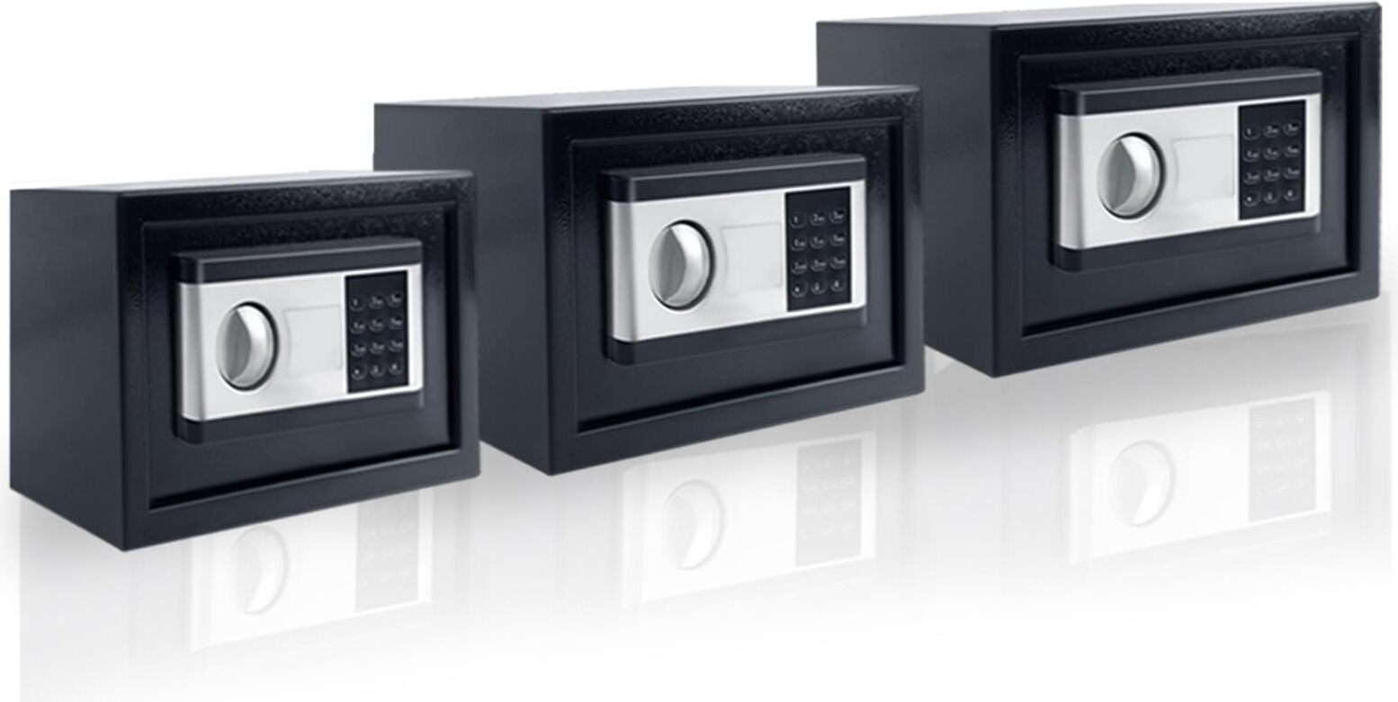 JOIEYOU Safe Tresor mini Möbeltresor für Zuhause wasserdicht, 12L Wandtresor mit Sicherheitscode und Sicherheitsschlüssel und Alarmfunktionen Safe Box