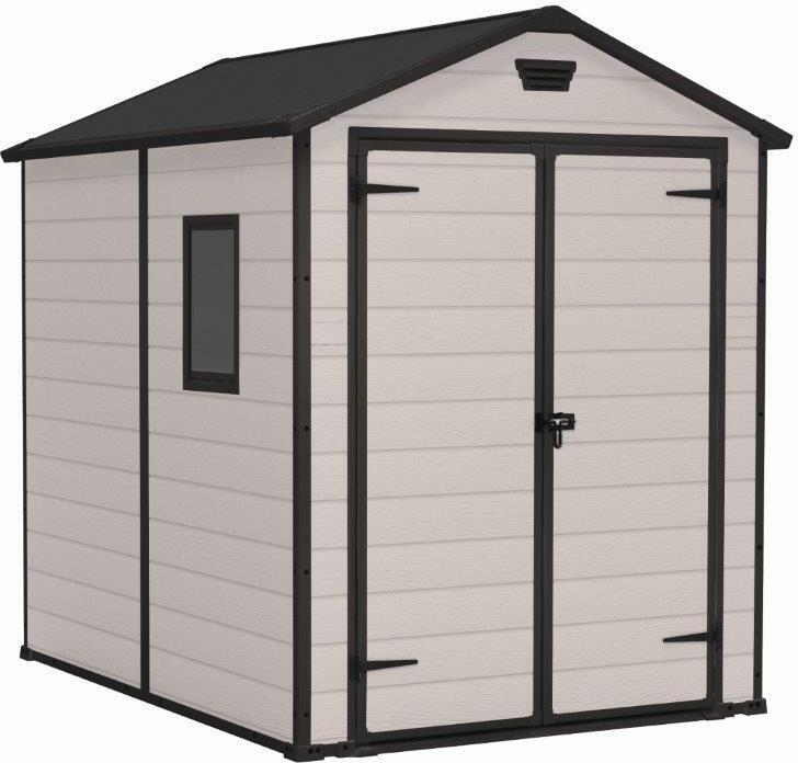 Plastový záhradný domček Keter Manor Pent 6x8 DD 175x222 cm béžový
