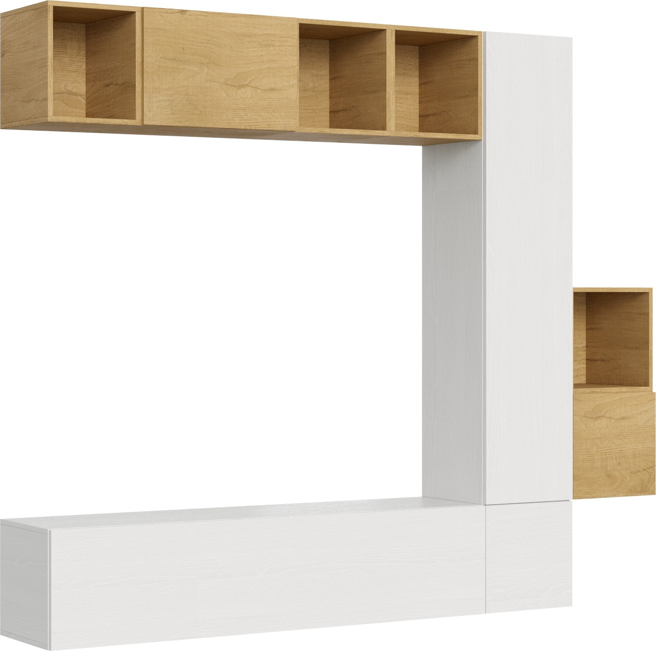 Itamoby Zusammensetzung der Wohnzimmerwand H49 L.254 H.214 P.39,2