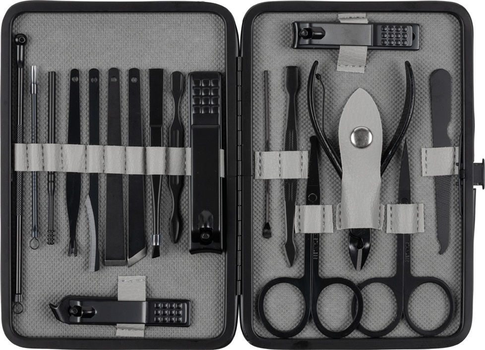 LEANDRO LIDO Pescara Maniküre Set 4-teilig – Mit Edelstahl-Werkzeugen Und Metalletui, Ideal Für Unterwegs