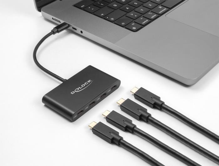 DELOCK USB 3.2 Gen 2 USB Type-C Hub so 4 x USB Type-C Bu.