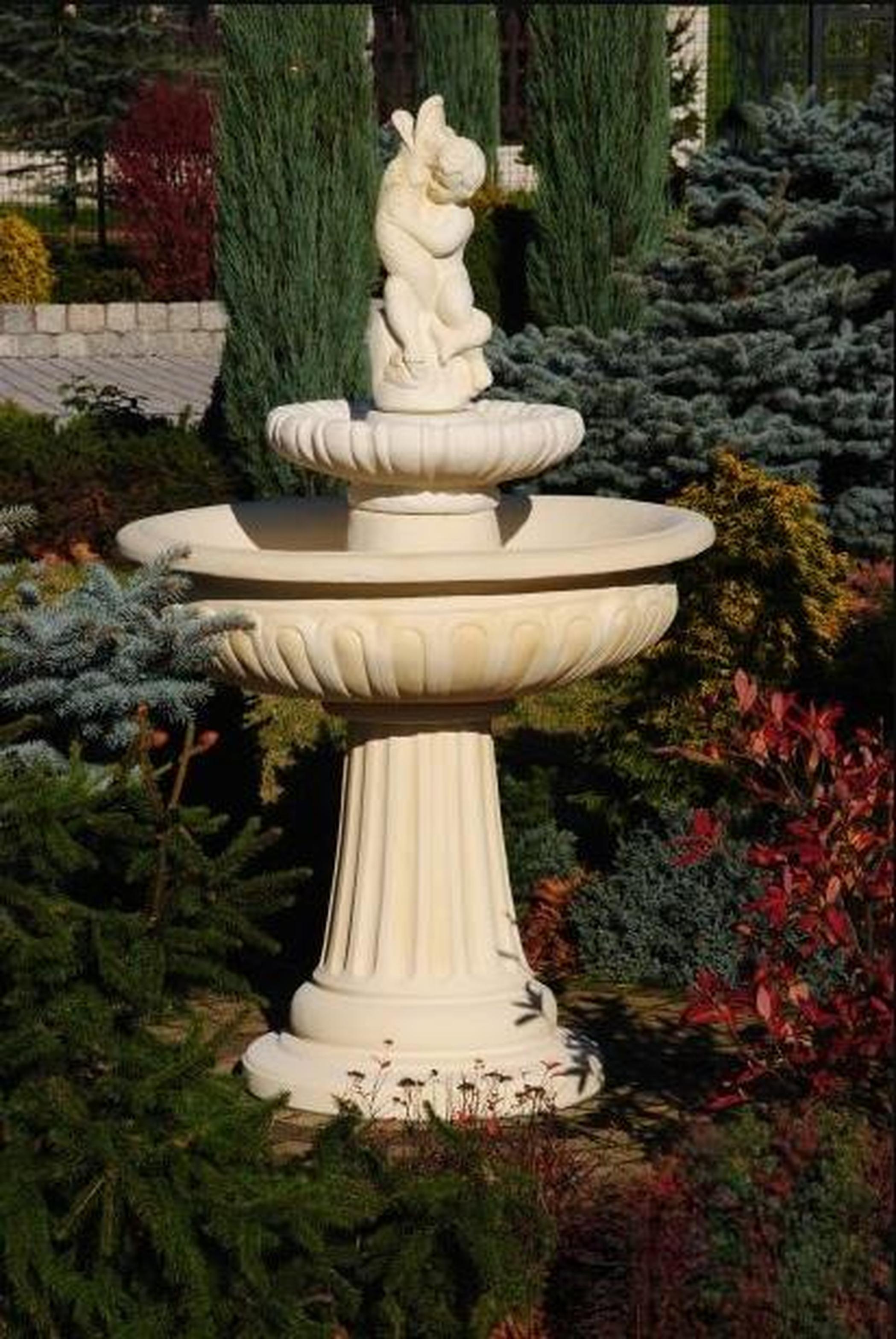 Springbrunnen Froschbrunnen Brunnen Steinbrunnen Fontaine 154cm Gartenbrunnen