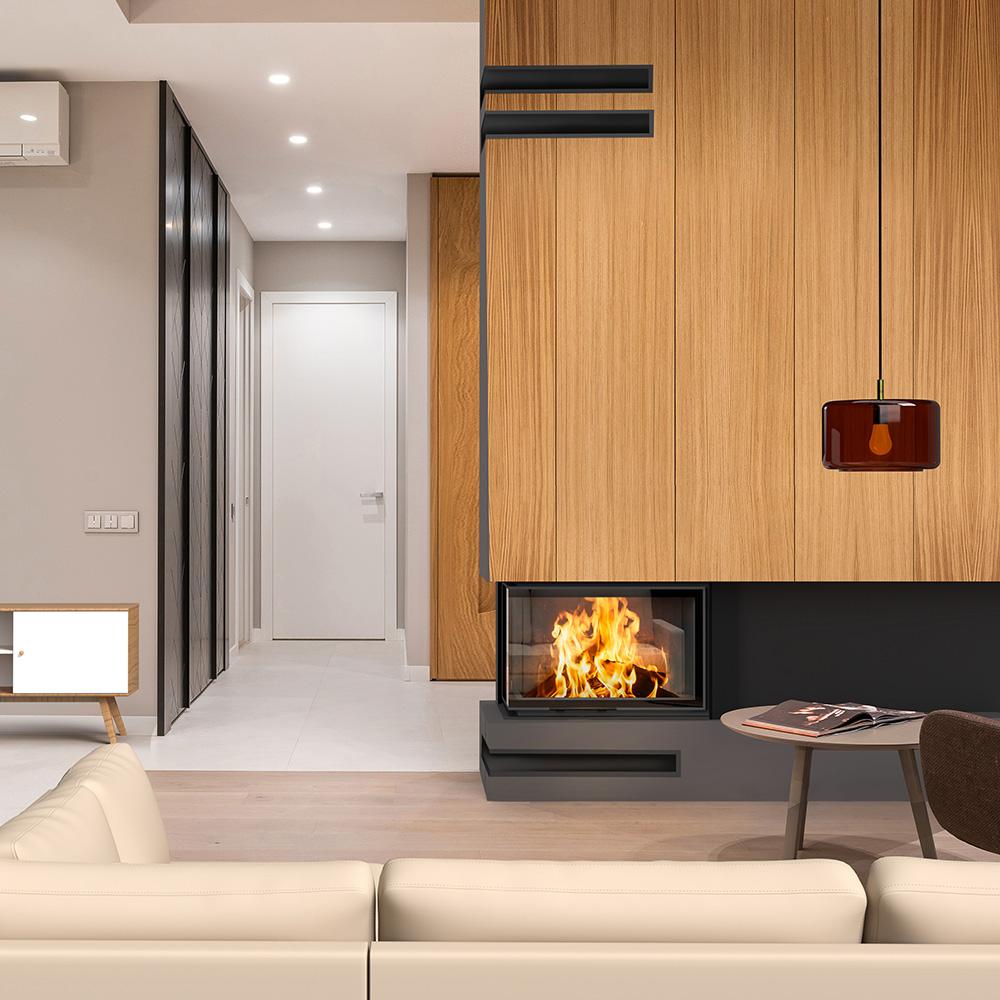 Oceľový krb KRATKI VNL 810/410 14 kW Ø 200 Lift-up