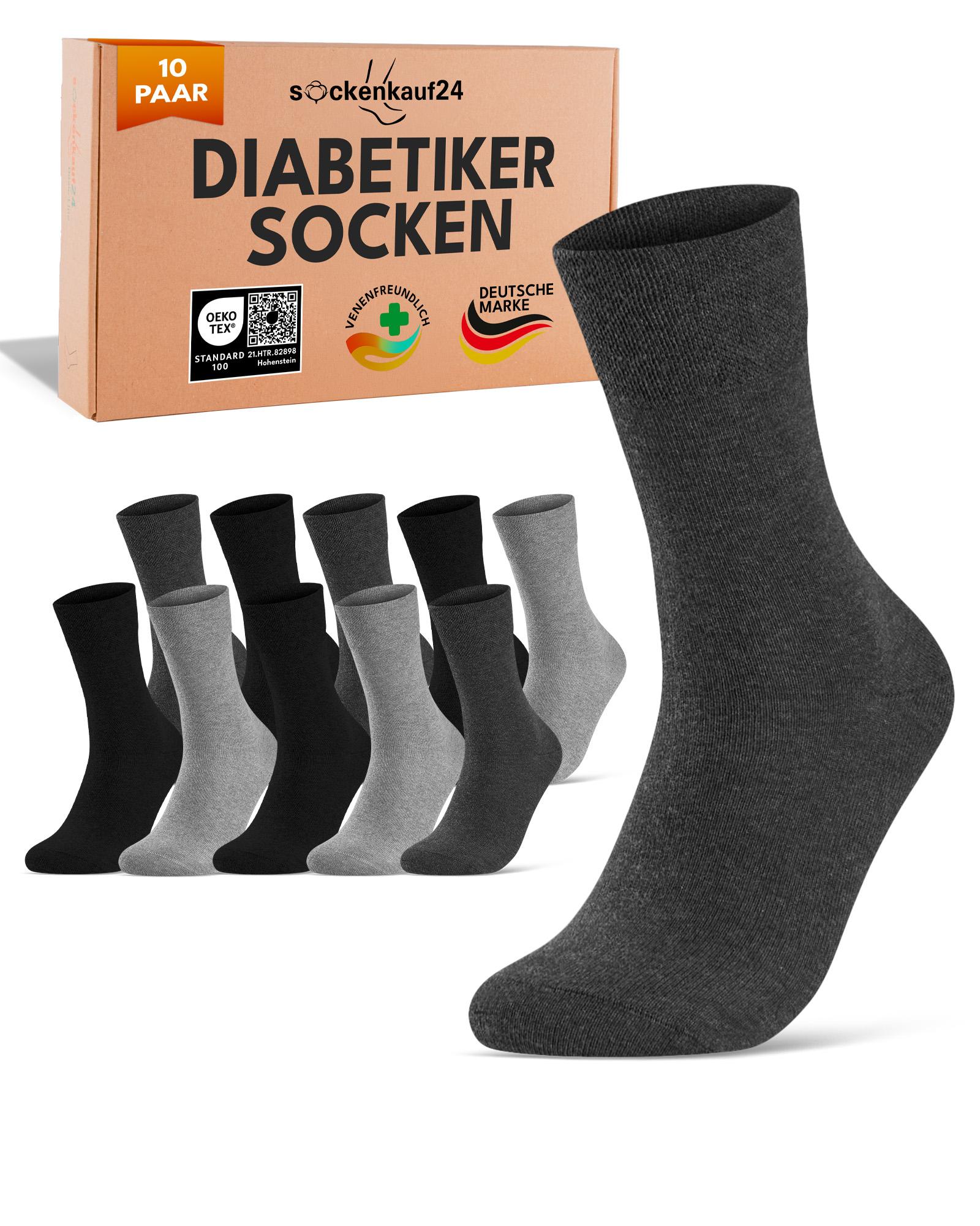 Diabetiker Socken Herren Damen mit Komfortbund ohne Gummi -